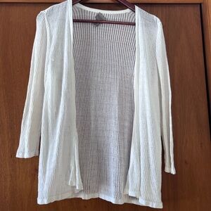 Chico's Cream Open-Front Cardigan